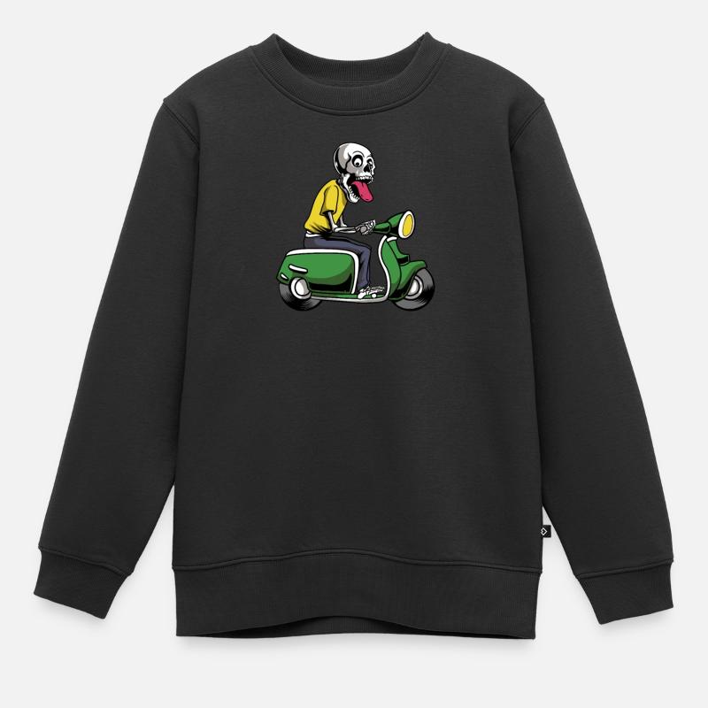 Motorroller Mofa Moped Roller - Kinder Premium Organic Sweatshirt - Schwarz