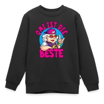 Omi ist die Beste für die beste Oma - Kinder Premium Organic Sweatshirt - Schwarz - Vorne - AI Model Kid Female (0cm)