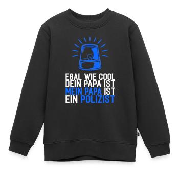 Papa Polizist Polizei Lustiger Spruch Nachwuchs - Kinder Premium Organic Sweatshirt - Schwarz - Vorne - AI Model Kid Female (0cm)