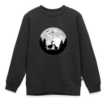 Goose Moon Goose Goose BreederGift - Kids Premium Organic Sweatshirt - black - Front - AI Model Kid Female (0cm)