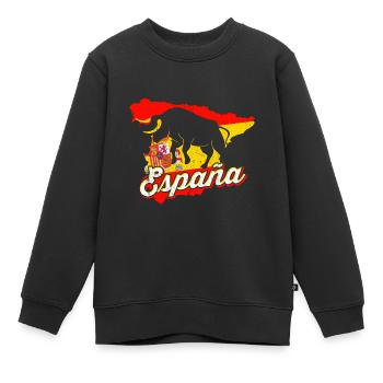 Espagne - Sweat Premium enfant bio - noir - Devant - AI Model Kid Female (0cm)