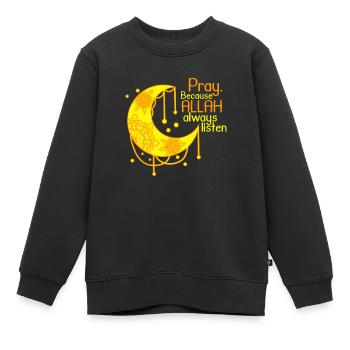 Islam Shirt Halbmond Spruch Allah - Kinder Premium Organic Sweatshirt - Schwarz - Vorne - AI Model Kid Female (0cm)