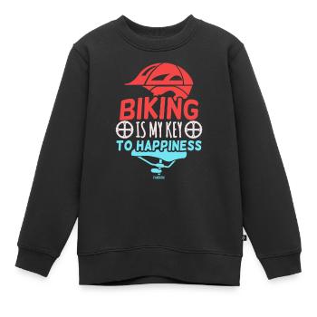 Biking vélo vélo VTT Sport - Sweat Premium enfant bio - noir - Devant - AI Model Kid Female (0cm)