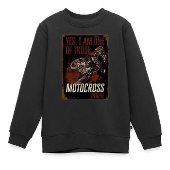 Cross moteur - Sweat Premium enfant bio - noir - Devant - AI Model Kid Female (0cm)