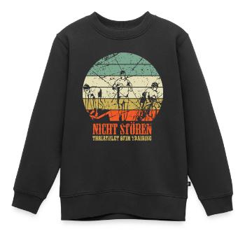 Triathlet Triathlon - Kinder Premium Organic Sweatshirt - Schwarz - Vorne - AI Model Kid Female (0cm)