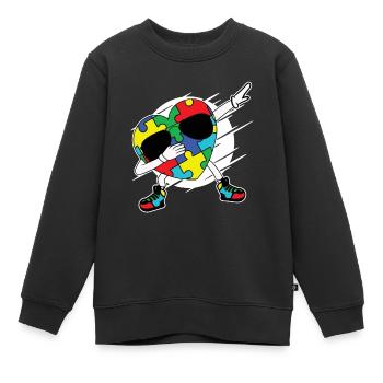 Autisme Autiste Asberger Autisme Awareness Puzzle - Sweat Premium enfant bio - noir - Devant - AI Model Kid Female (0cm)