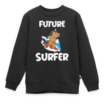 Nachwuchssurfer Nachwuchs Surfer Surferin - Kinder Premium Organic Sweatshirt - Schwarz - Vorne - AI Model Kid Female (0cm)
