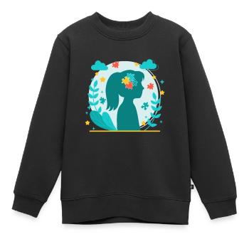 Autisme Autiste Asberger Autisme Awareness Puzzle - Sweat Premium enfant bio - noir - Devant - AI Model Kid Female (0cm)
