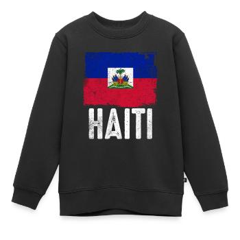 Haïti vacances drapeau Haïti - Sweat Premium enfant bio - noir - Devant - AI Model Kid Female (0cm)