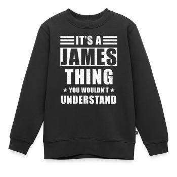 James Geschenk - Kinder Premium Organic Sweatshirt - Schwarz - Vorne - AI Model Kid Female (0cm)