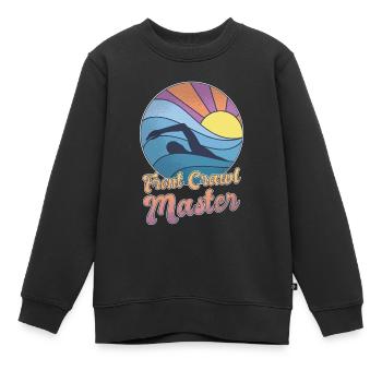 Kraul Maître Nageur Natation - Sweat Premium enfant bio - noir - Devant - AI Model Kid Female (0cm)
