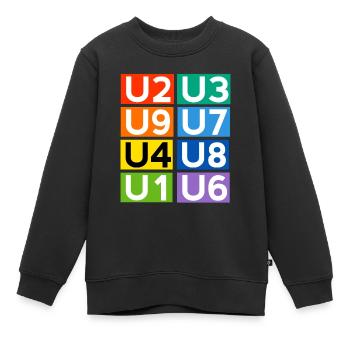 Berlin Ubahn - Sweat Premium enfant bio - noir - Devant - AI Model Kid Female (0cm)