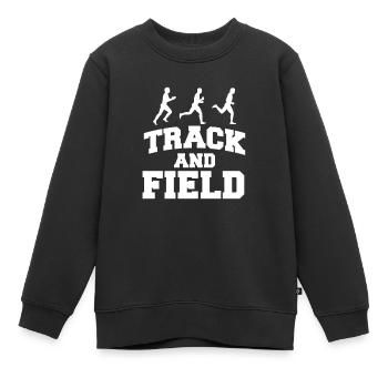 Track and Field coureurs de courses de marathon - Sweat Premium enfant bio - noir - Devant - AI Model Kid Female (0cm)