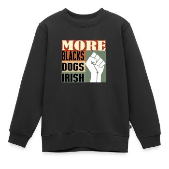 Plus de Noirs Plus de chiens Plus irlandais - Sweat Premium enfant bio - noir - Devant - AI Model Kid Female (0cm)
