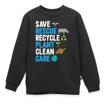 Umweltschützer Grüne Umweltschutz Spruch Öko - Kinder Premium Organic Sweatshirt - Schwarz - Vorne - AI Model Kid Female (0cm)