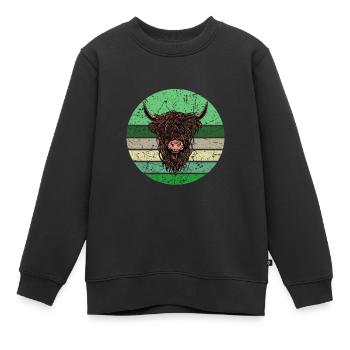 Schottisches Hochlandrind - Kinder Premium Organic Sweatshirt - Schwarz - Vorne - AI Model Kid Female (0cm)