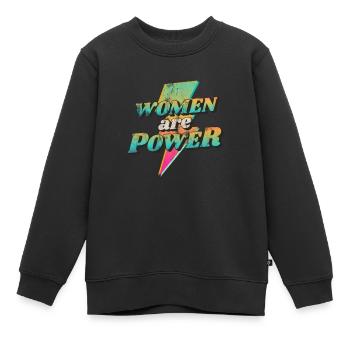 Women will rise - Frauenpower - Gleichberechtigung - Kinder Premium Organic Sweatshirt - Schwarz - Vorne - AI Model Kid Female (0cm)