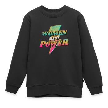Women will rise - Frauenpower - Gleichberechtigung - Kinder Premium Organic Sweatshirt - Schwarz - Vorne - AI Model Kid Female (0cm)