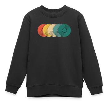 Retro Vinyl Record Record Collector - Kids Premium Organic Sweatshirt - black - Front - AI Model Kid Female (0cm)