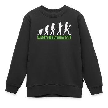 Vegan Evolution Veganer - Kinder Premium Organic Sweatshirt - Schwarz - Vorne - AI Model Kid Female (0cm)