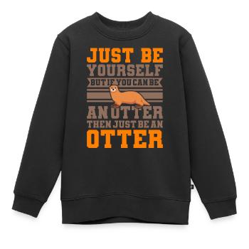 SEI EIN OTTER Otter Merch Süßer Otter Kinder - Kinder Premium Organic Sweatshirt - Schwarz - Vorne - AI Model Kid Female (0cm)
