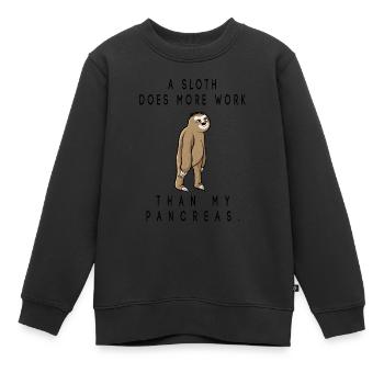 un paresseux fait plus de travail que mon pancréas - Sweat Premium enfant bio - noir - Devant - AI Model Kid Female (0cm)
