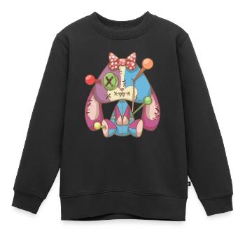 Pastel Goth Voodoo Doll Creepy Cute rabbit - Sweat Premium enfant bio - noir - Devant - AI Model Kid Female (0cm)