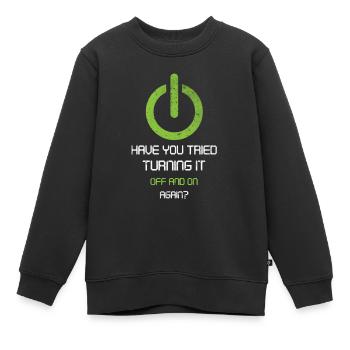 tech, tech desk, developer, - Kinder Premium Organic Sweatshirt - Schwarz - Vorne - AI Model Kid Female (0cm)