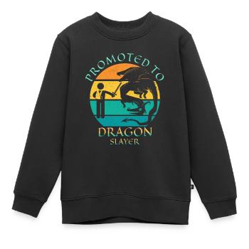 Promu au dragon tueur bras fracture cadeau enfant - Sweat Premium enfant bio - noir - Devant - AI Model Kid Female (0cm)