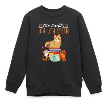 Mir Reicht's Ich geh Lesen Bücher Lesefan Bücherwu - Kinder Premium Organic Sweatshirt - Schwarz - Vorne - AI Model Kid Female (0cm)