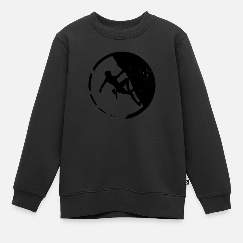 Escalade Alpiniste Alpiniste Boulderi - Sweat Premium enfant bio - noir