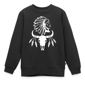 Indianer Ureinwohner Traumfänger Cowboy Western - Kinder Premium Organic Sweatshirt - Schwarz - Vorne - AI Model Kid Female (0cm)