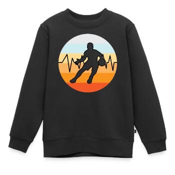 Basketball Basketballer Vintage - Kinder Premium Organic Sweatshirt - Schwarz - Vorne - AI Model Kid Female (0cm)