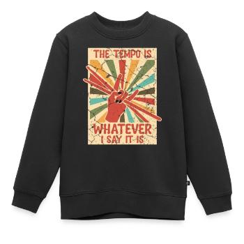 Das Tempo gebe Ich Vor Trommler Schlagzeuger - Kinder Premium Organic Sweatshirt - Schwarz - Vorne - AI Model Kid Female (0cm)
