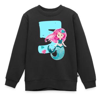 5. Geburtstag Meerjungfrau 5 Jahre - Kinder Premium Organic Sweatshirt - Schwarz - Vorne - AI Model Kid Female (0cm)