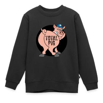 Total Schwein schwul - Kinder Premium Organic Sweatshirt - Schwarz - Vorne - AI Model Kid Female (0cm)