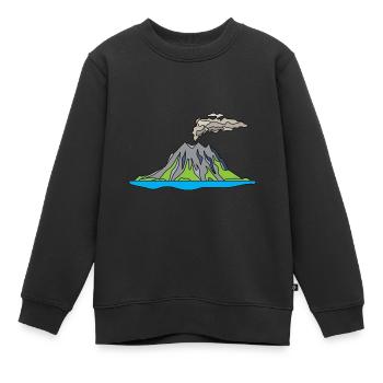 Vulkanausbruch Supervulkan Eruption Lava - Kinder Premium Organic Sweatshirt - Schwarz - Vorne - AI Model Kid Female (0cm)