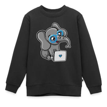 Geek Elephant - Kinder Premium Organic Sweatshirt - Schwarz - Vorne - AI Model Kid Female (0cm)