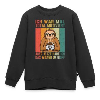 Ich war mal total motiviert wieder im Griff Büro - Kinder Premium Organic Sweatshirt - Schwarz - Vorne - AI Model Kid Female (0cm)