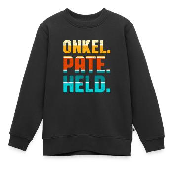 Onkel Pate Held - Kinder Premium Organic Sweatshirt - Schwarz - Vorne - AI Model Kid Female (0cm)