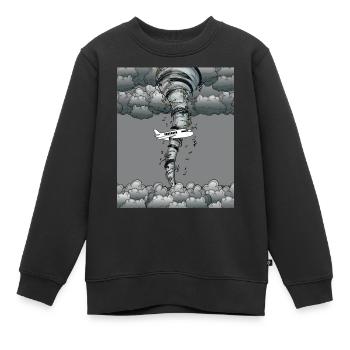 Tornado Flugzeug Sturm Wetter - Kinder Premium Organic Sweatshirt - Schwarz - Vorne - AI Model Kid Female (0cm)