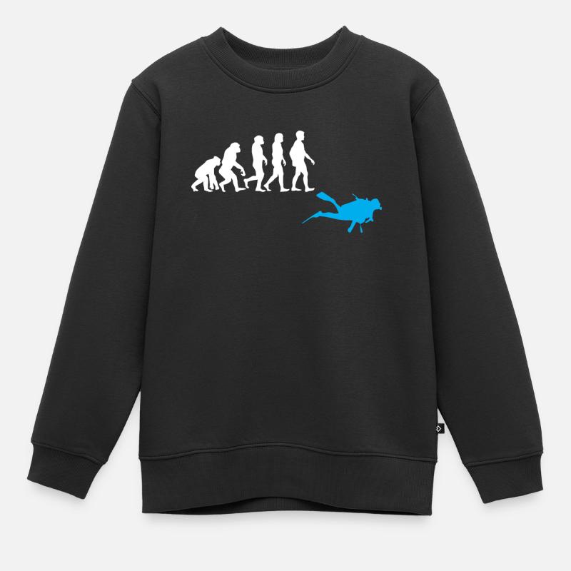 Diving Evolution - Kids Premium Organic Sweatshirt - black