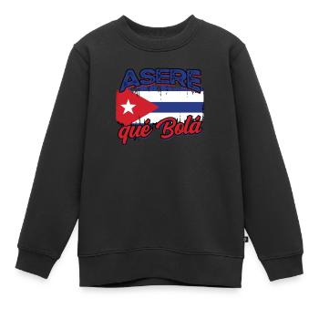 Asere qué Bola – Cuban Pride & Humor - Kinder Premium Organic Sweatshirt - Schwarz - Vorne - AI Model Kid Female (0cm)