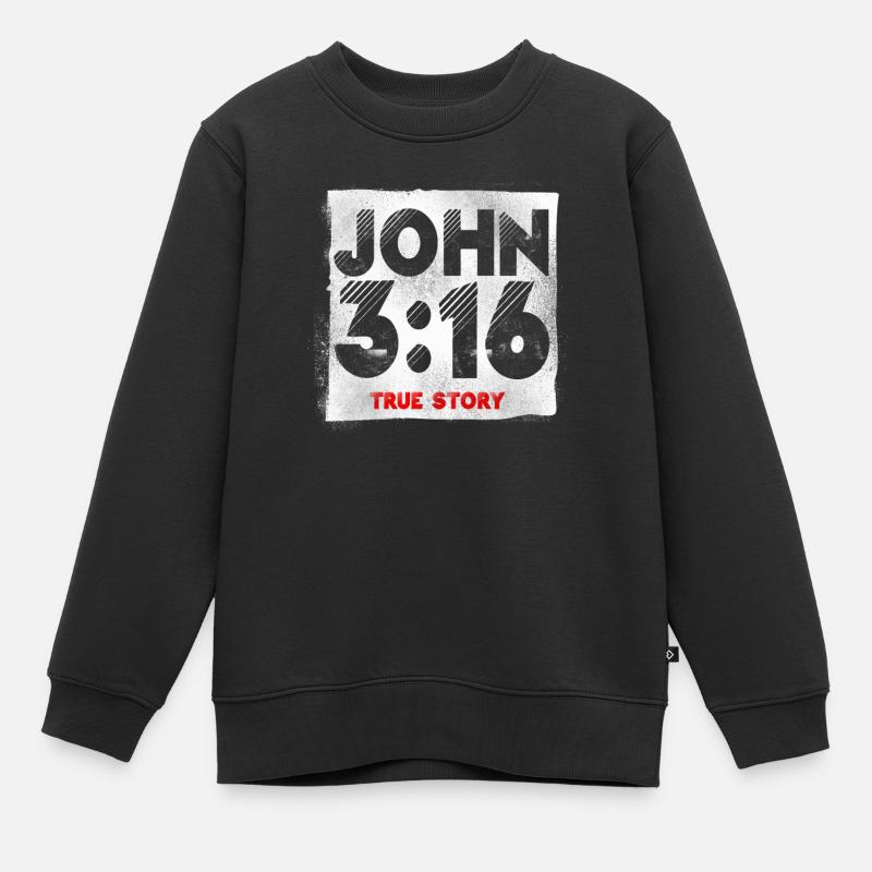 Christlicher Bibelvers Religion - Kinder Premium Organic Sweatshirt - Schwarz