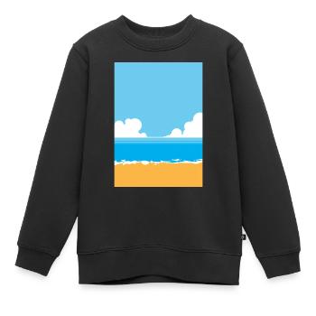 Plage - Sweat Premium enfant bio - noir - Devant - AI Model Kid Female (0cm)