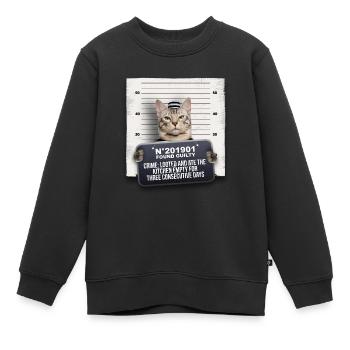 Kriminelle Katze - Kinder Premium Organic Sweatshirt - Schwarz - Vorne - AI Model Kid Female (0cm)