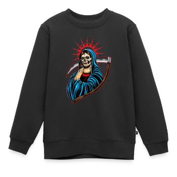 Santa Muerte La Calavera Catrina Veillée - Sweat Premium enfant bio - noir - Devant - AI Model Kid Female (0cm)
