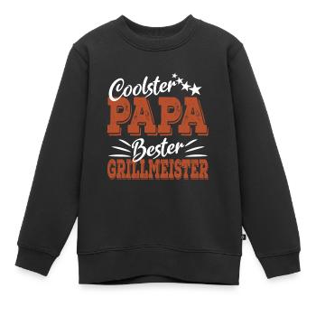 Coolster Papa Bester Grillmeister Grillsaison Dad - Kinder Premium Organic Sweatshirt - Schwarz - Vorne - AI Model Kid Female (0cm)