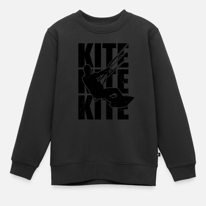 Kitesurf Kitesurf Kitesurf Kitesurf Kitesurf Surf - Sweat Premium enfant bio - noir