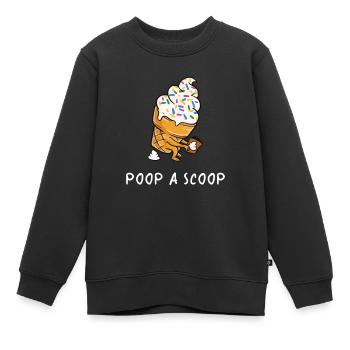 Glaces glaces crème glacée crème glacée - Sweat Premium enfant bio - noir - Devant - AI Model Kid Female (0cm)